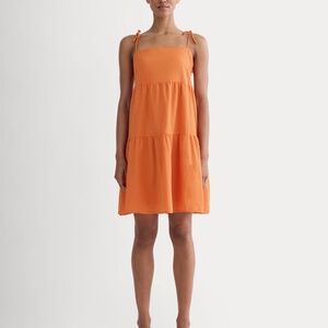 Everlane Women's Gauze Mini Tiered Dress in Soft Orange, Size Extra Small